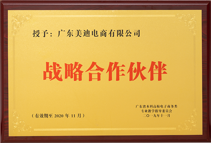 广东省本科高校电子商务类专业教学指导委员会授予战略合作伙伴