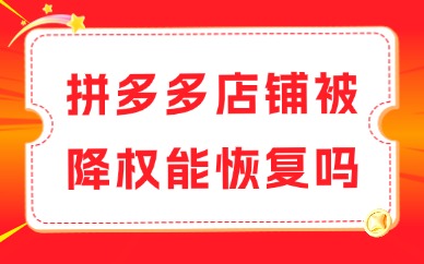 拼多多店铺被降权能恢复吗？这些恢复方法可采用